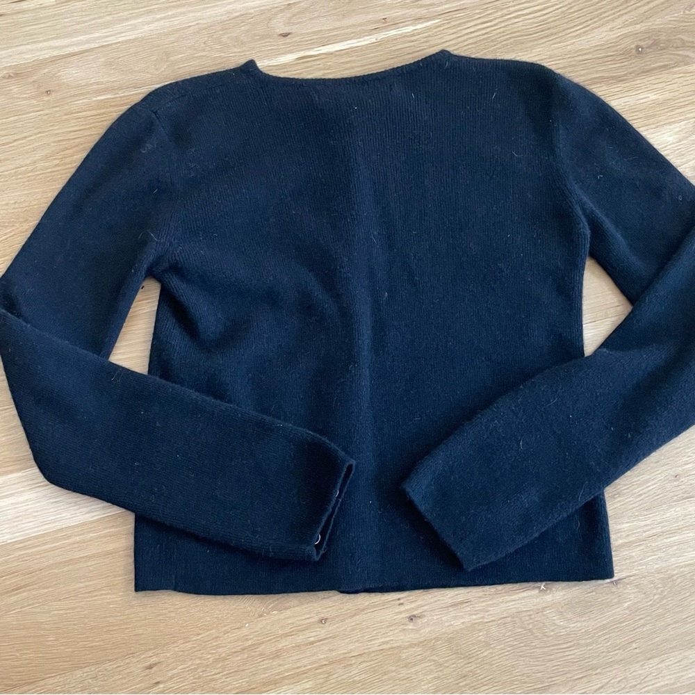 BALLINGER GOLD Lambswool Bland Black Cardigan ~ Sweater Size S - Picture 5 of 6